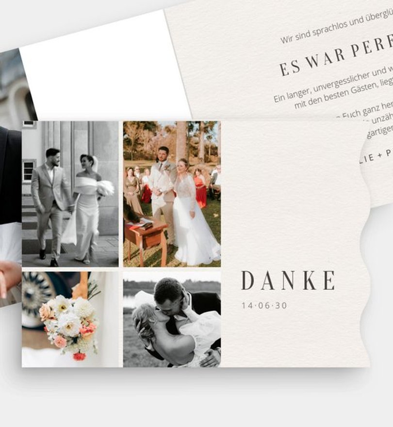 Dankeskarte Hochzeit Modern Style