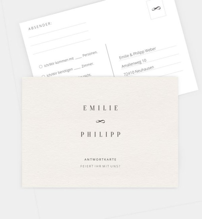 Antwortkarte Hochzeit Modern Style