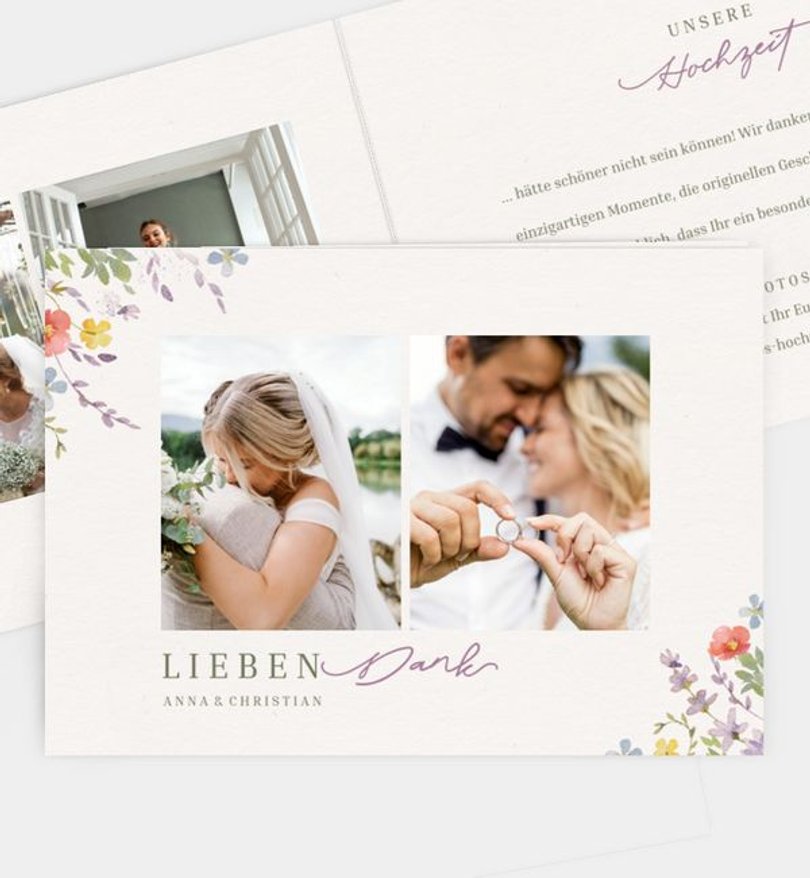 Dankeskarte Hochzeit Wildflowers