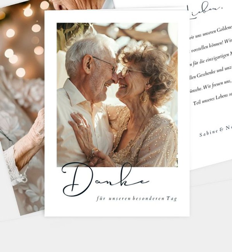 Dankeskarte Goldene-Hochzeit Sweet Moment