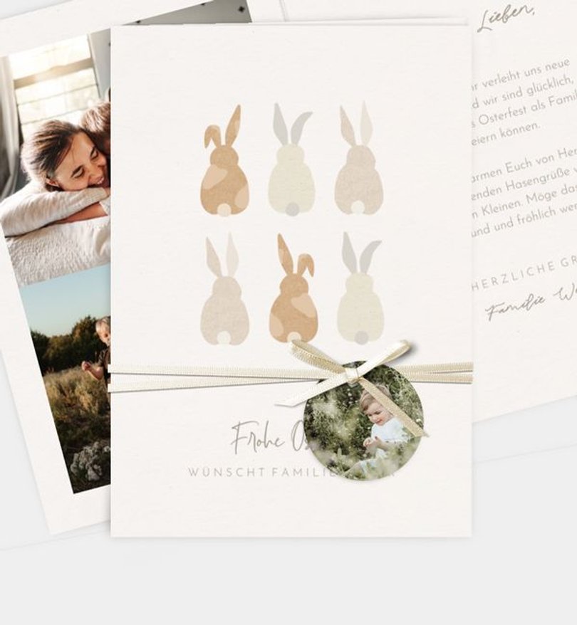 Grußkarte Ostern Cottontail