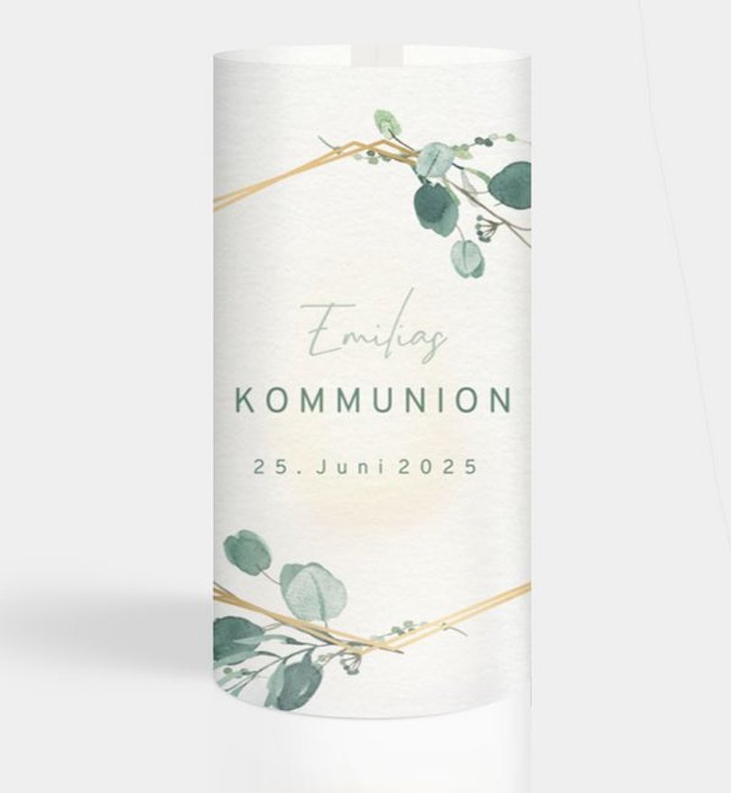 Windlichtkarte Kommunion Sommerduft