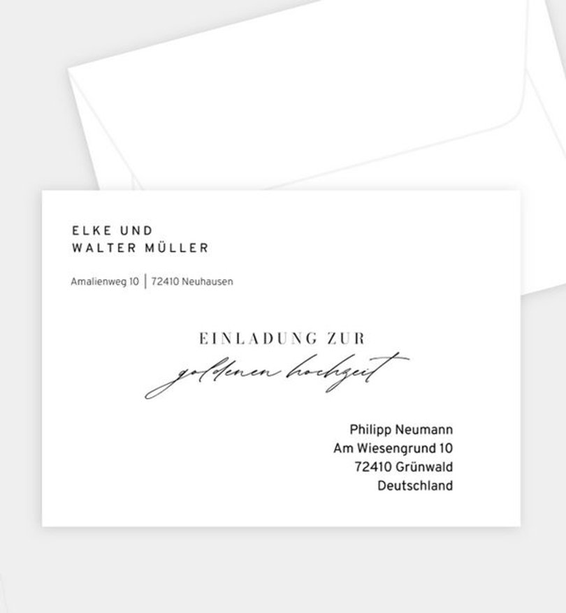 Briefumschlag Goldene-Hochzeit Ease