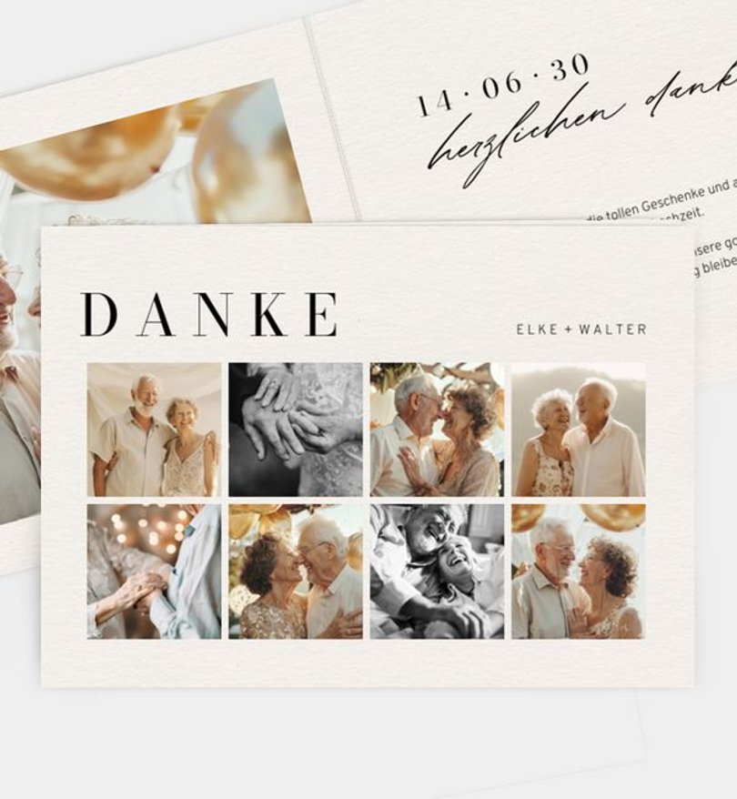 Dankeskarte Goldene-Hochzeit Ease