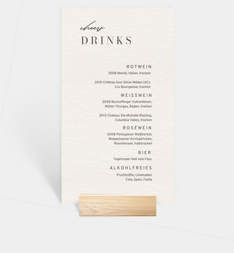Menükarte Goldene Hochzeit Ease