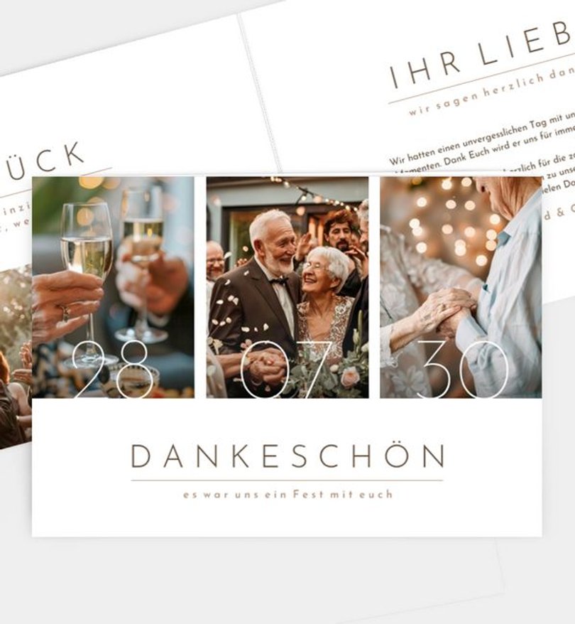 Dankeskarte Goldene-Hochzeit Semplice