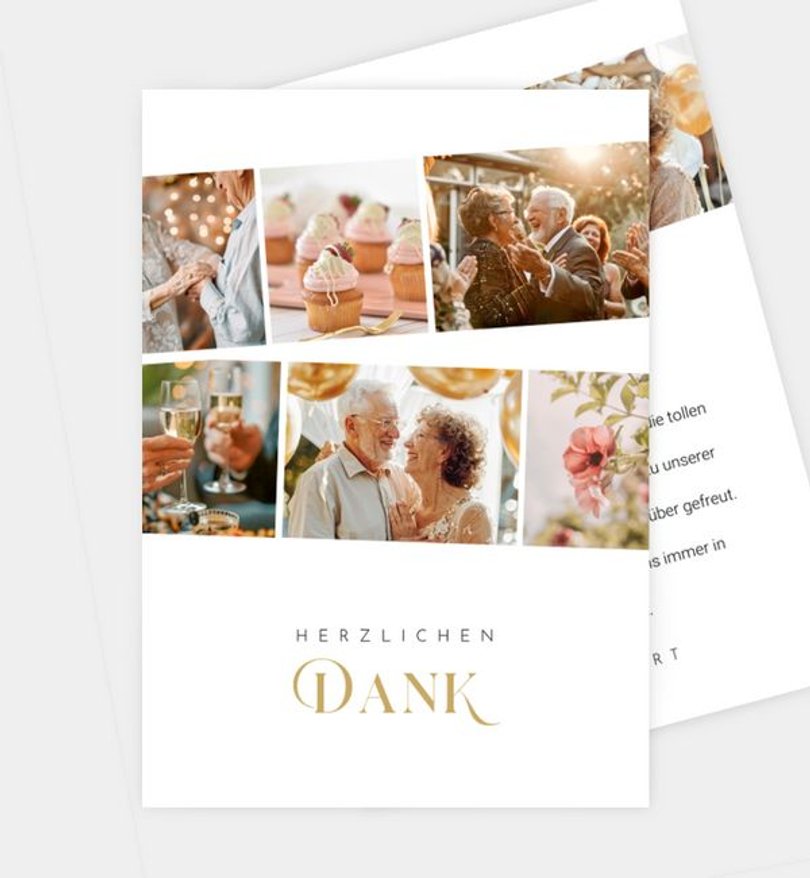 Dankeskarte Goldene-Hochzeit Graceful