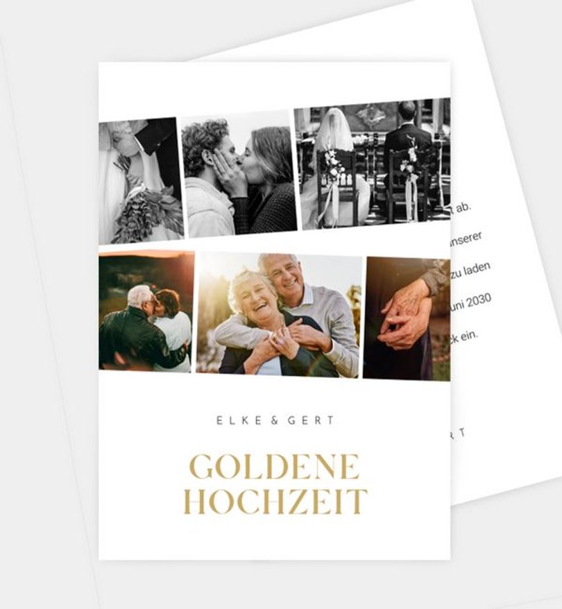 Einladungskarte Goldene-Hochzeit Graceful
