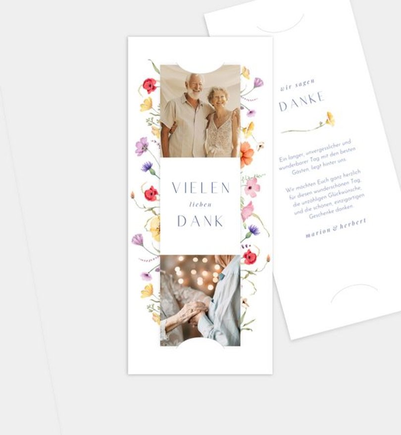 Dankeskarte Goldene-Hochzeit Midsummer