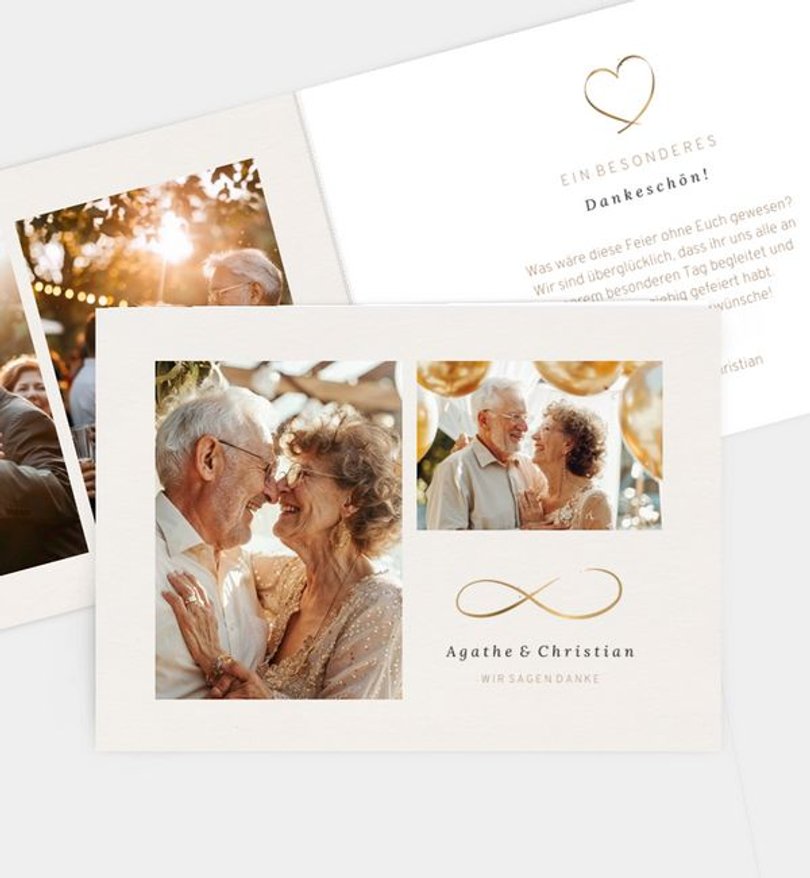 Dankeskarte Goldene-Hochzeit Liebeswerte