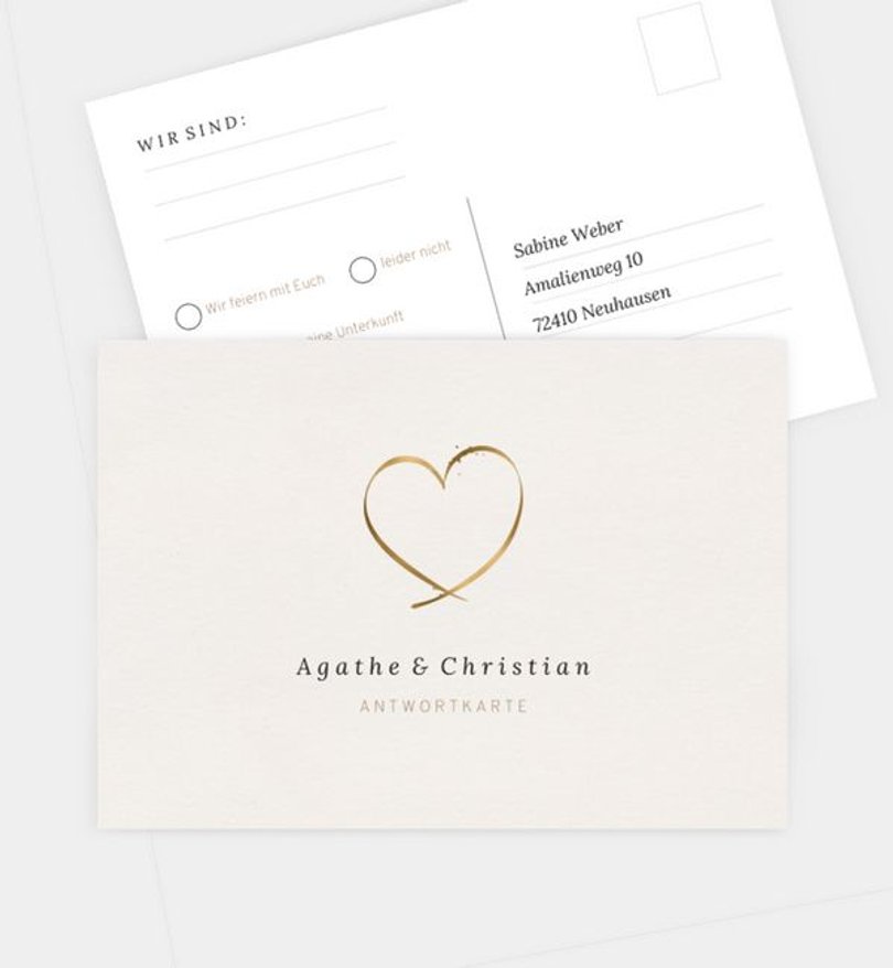 Antwortkarte Goldene Hochzeit Liebeswerte