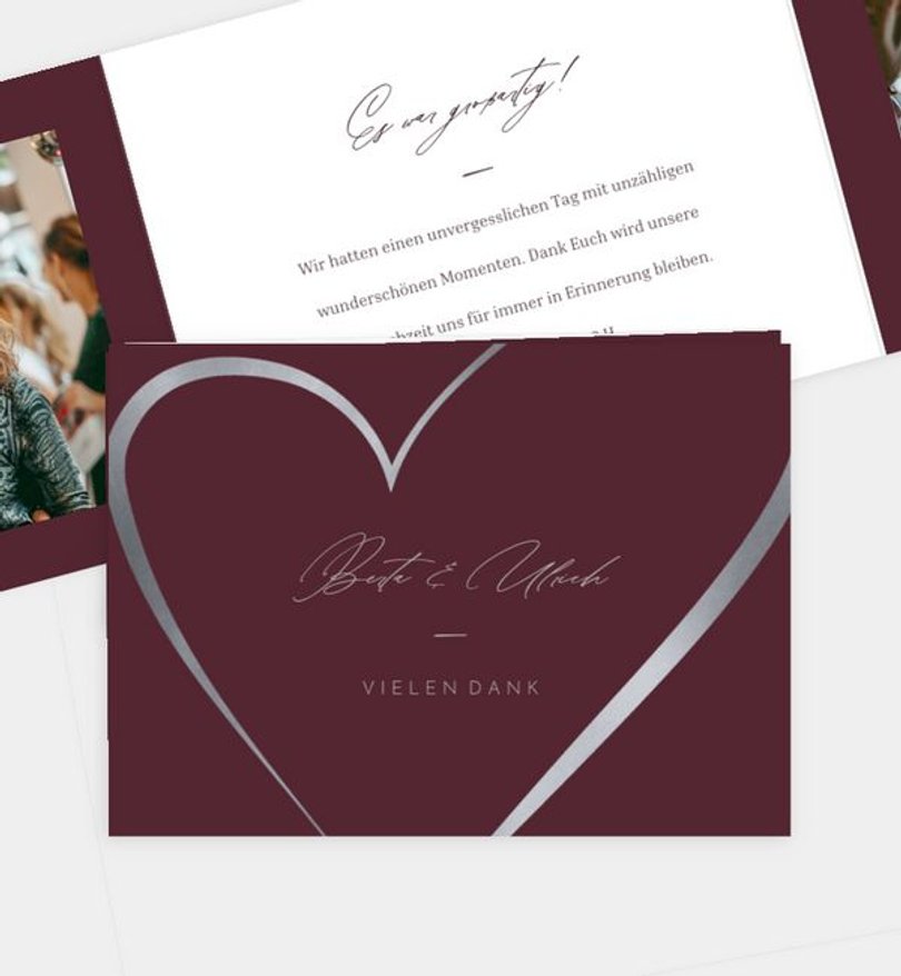 Dankeskarte Silberhochzeit Big Love