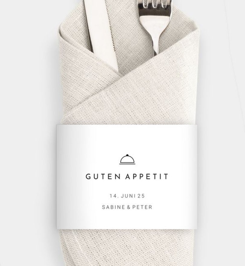 Besteck Servietten-Zubehör Silberhochzeit Unsere Ringe