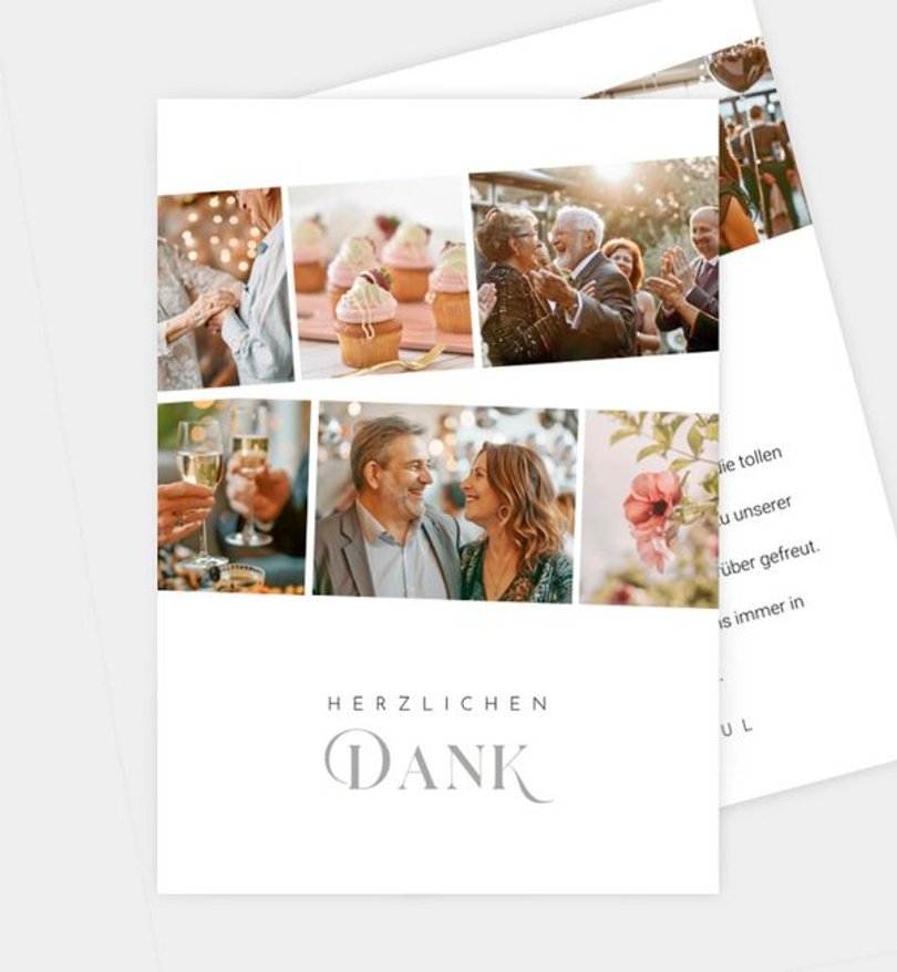 Dankeskarte Silberhochzeit Graceful