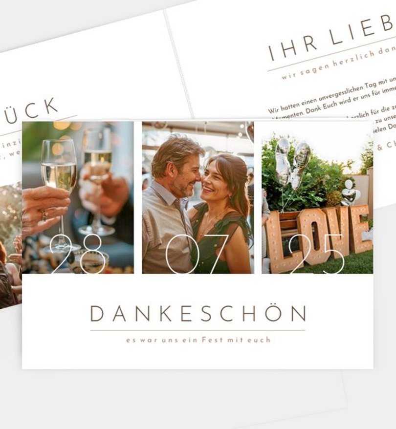 Dankeskarte Silberhochzeit Semplice