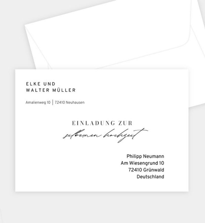 Briefumschlag Silberhochzeit Ease