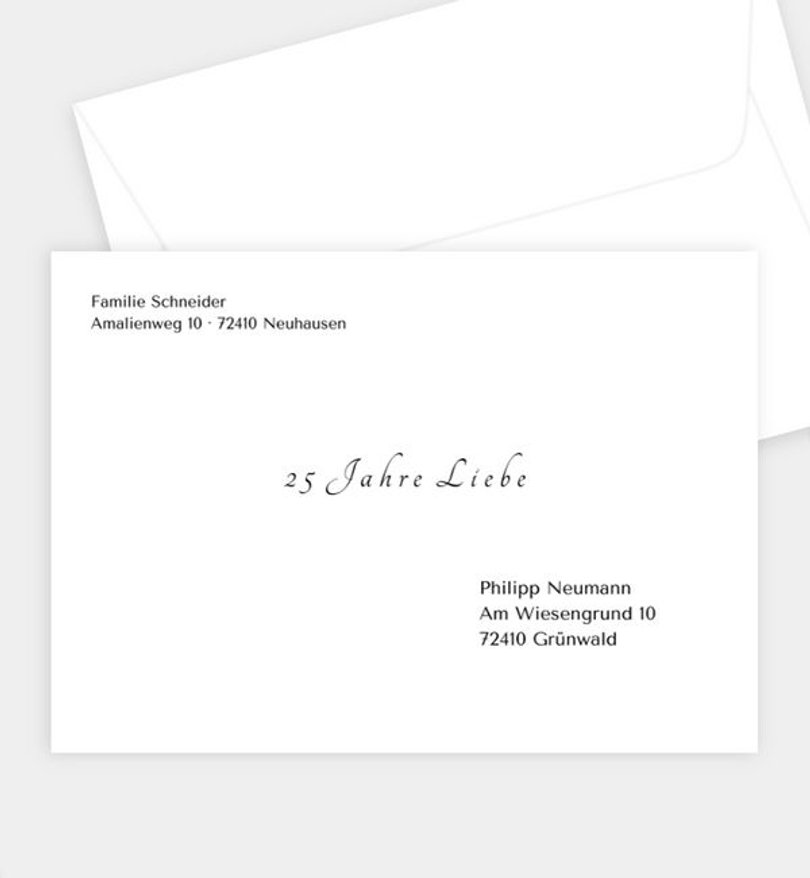 Briefumschlag Silberhochzeit Classic Wedding · Crafty