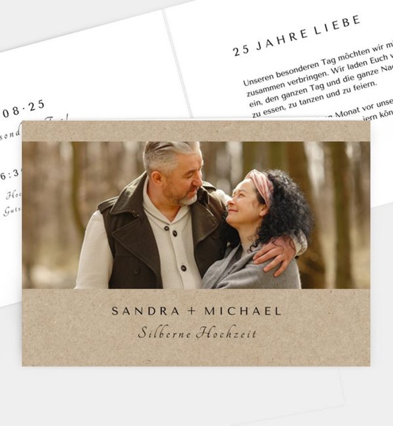 Einladungskarte Silberhochzeit Classic Wedding · Crafty
