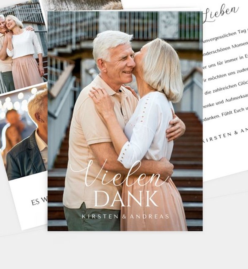 Dankeskarte Silberhochzeit Elegant photo