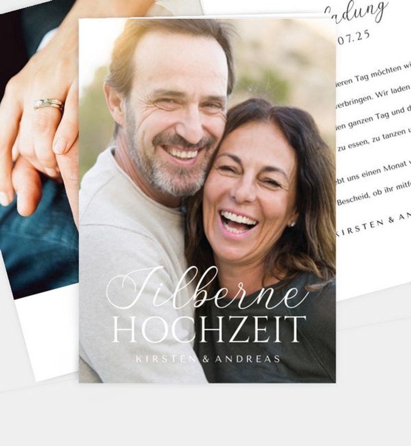 Einladungskarte Silberhochzeit Elegant photo