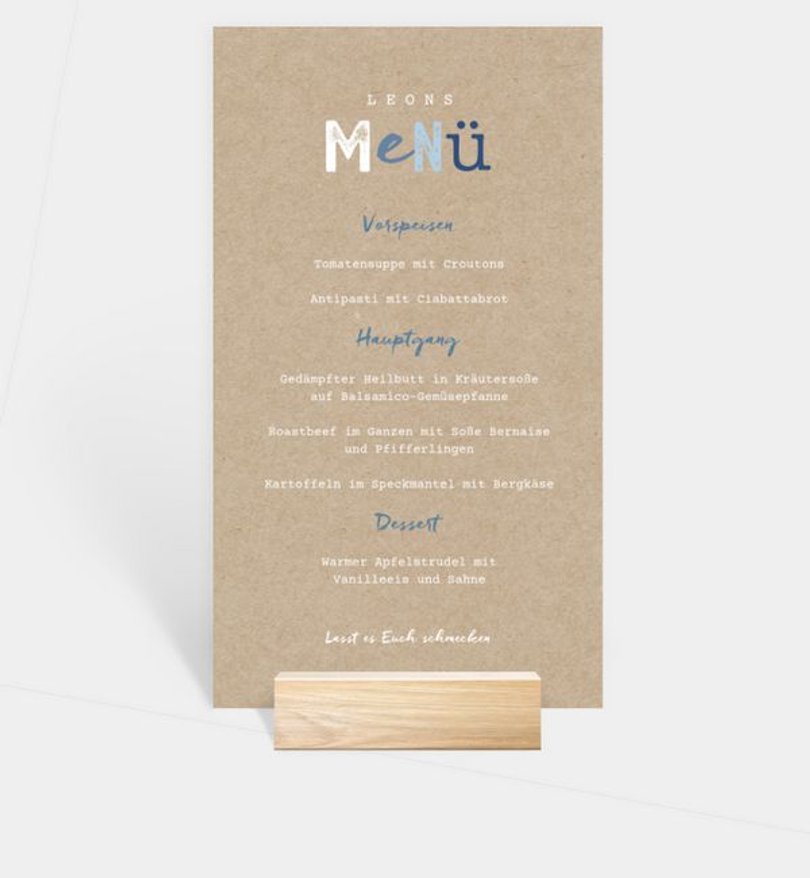 Menükarte Einschulung Cool Kids · Vintage