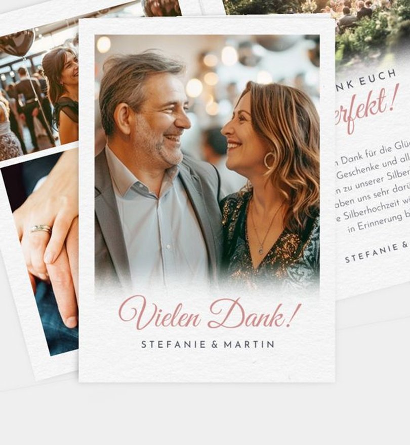 Dankeskarte Silberhochzeit Soft Sunset