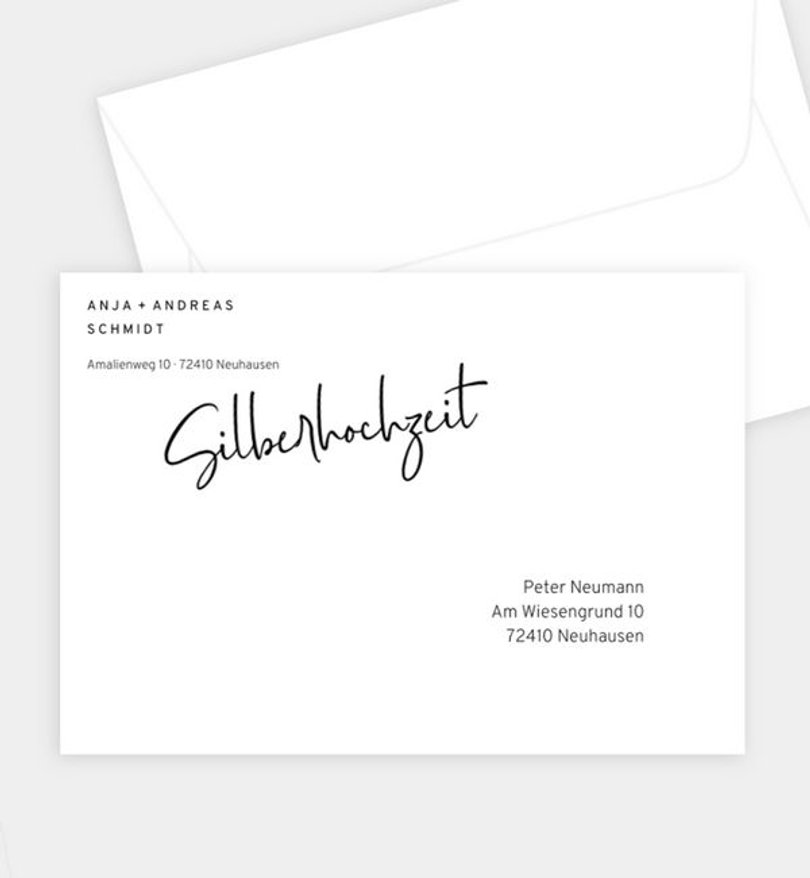 Briefumschlag Silberhochzeit Only Us