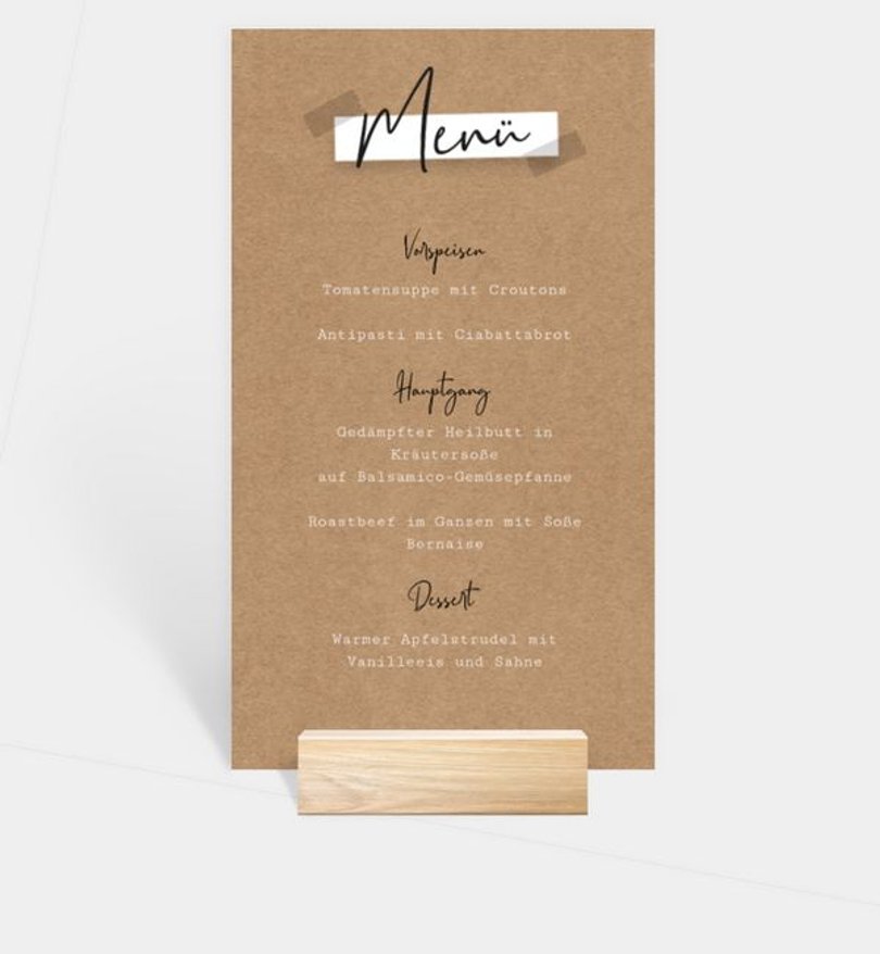 Menükarte Einschulung Handmade