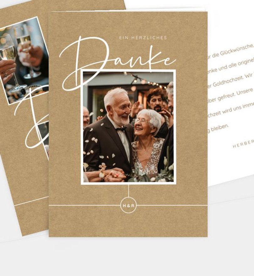 Dankeskarte Goldene-Hochzeit Unsere schönsten Jahre