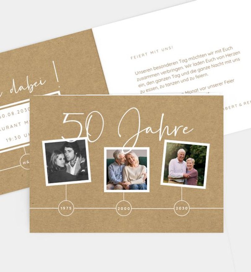 Einladungskarte Goldene-Hochzeit Unsere schönsten Jahre