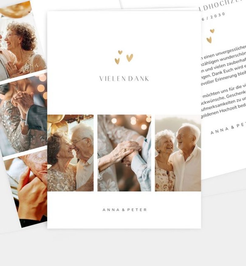 Dankeskarte Goldene-Hochzeit Lovely Moment