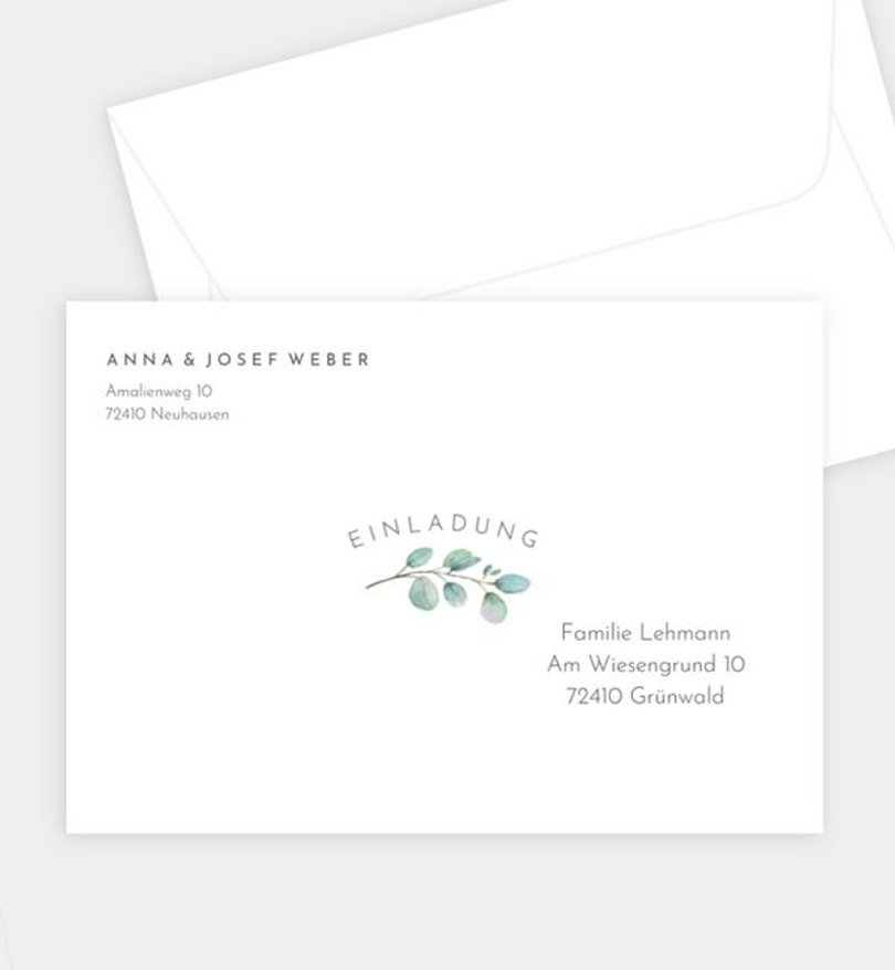 Briefumschlag Goldene-Hochzeit Green Love