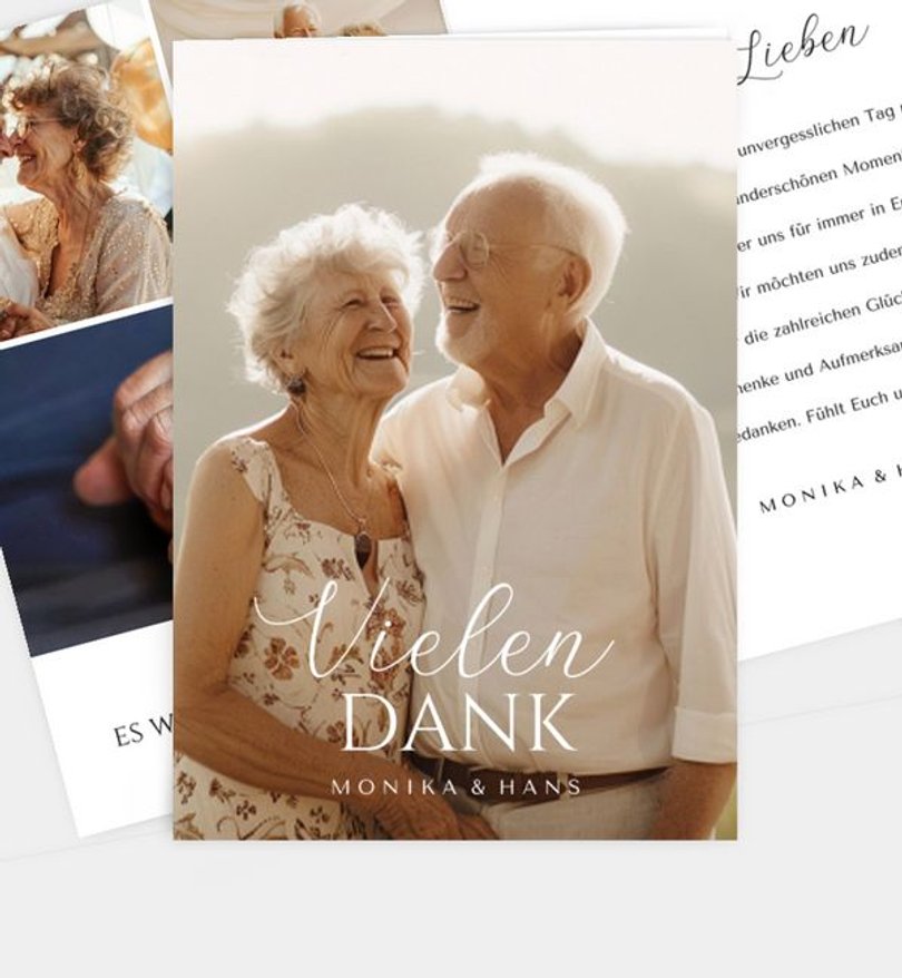 Dankeskarte Goldene-Hochzeit Elegant photo