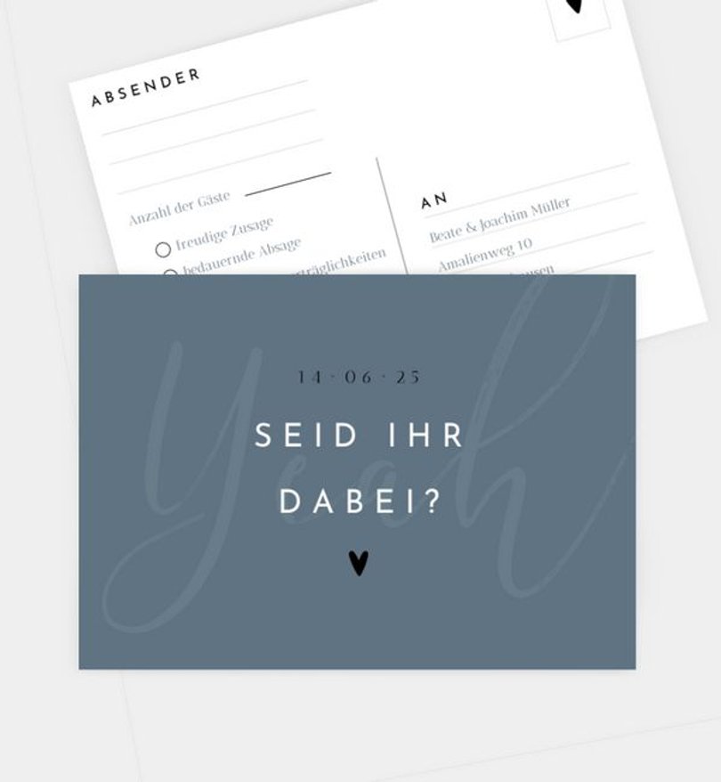 Antwortkarte Silberhochzeit Liebesbrief