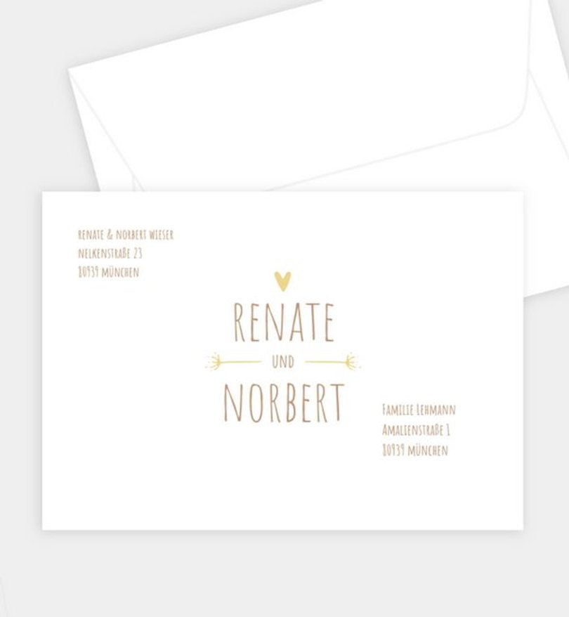Briefumschlag Goldene-Hochzeit Vintage Love · Crafty