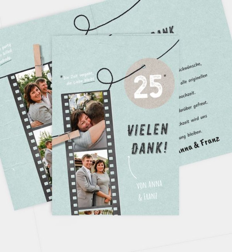 Dankeskarte Silberhochzeit Filmstreifen