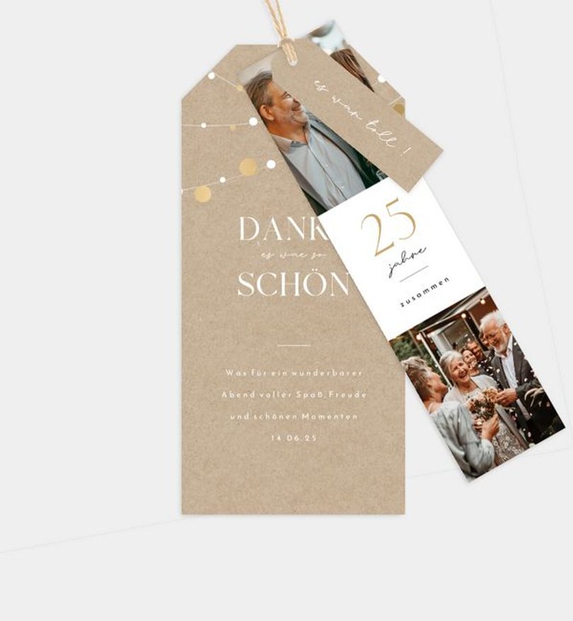 Dankeskarte Silberhochzeit Girlande klassisch