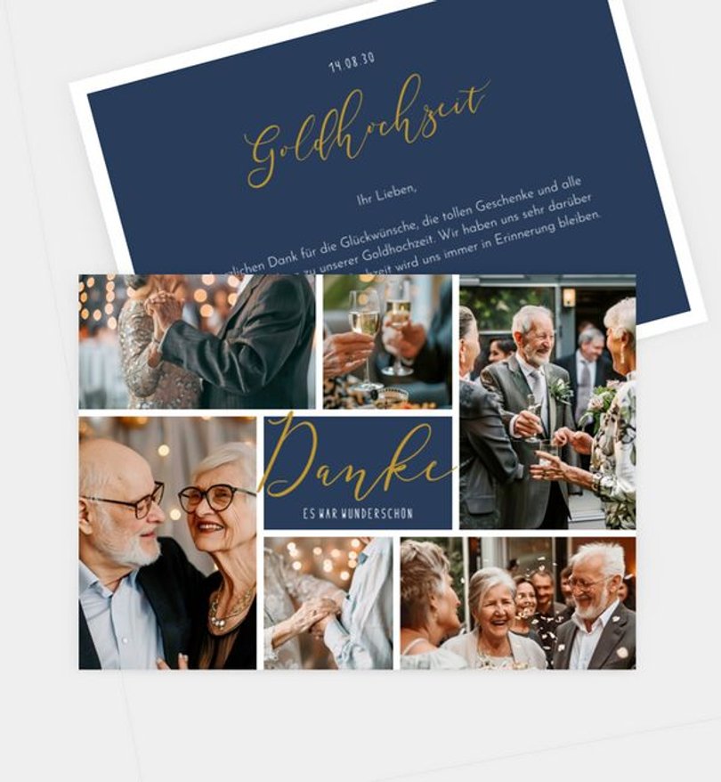 Dankeskarte Goldene-Hochzeit Einzelstück