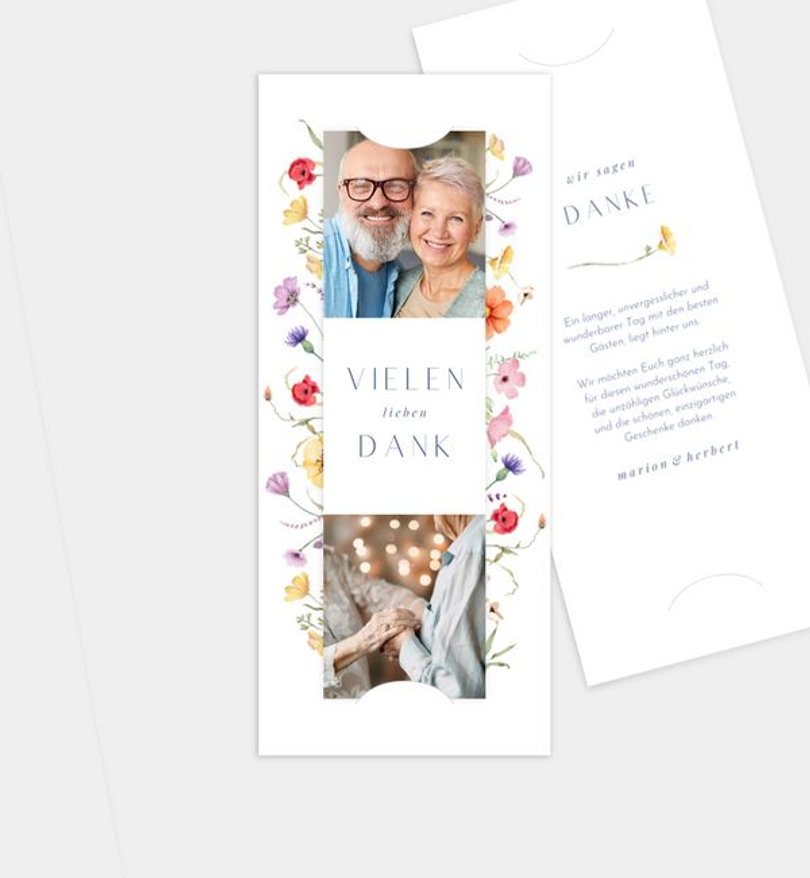 Dankeskarte Silberhochzeit Midsummer