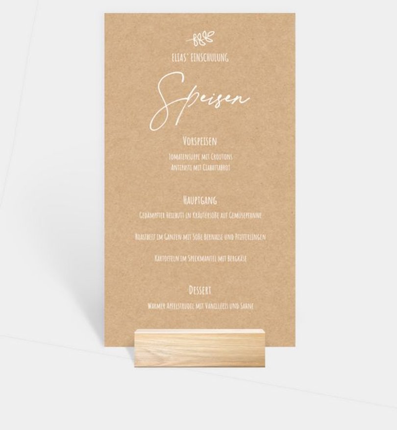 Menükarte Einschulung Guter Start