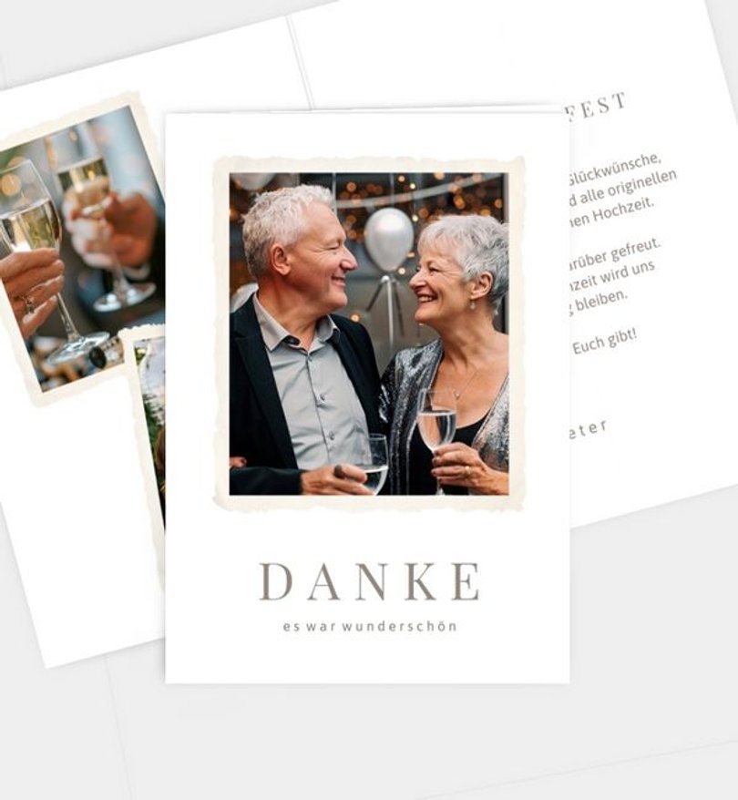 Dankeskarte Silberhochzeit Retro Fotoalbum
