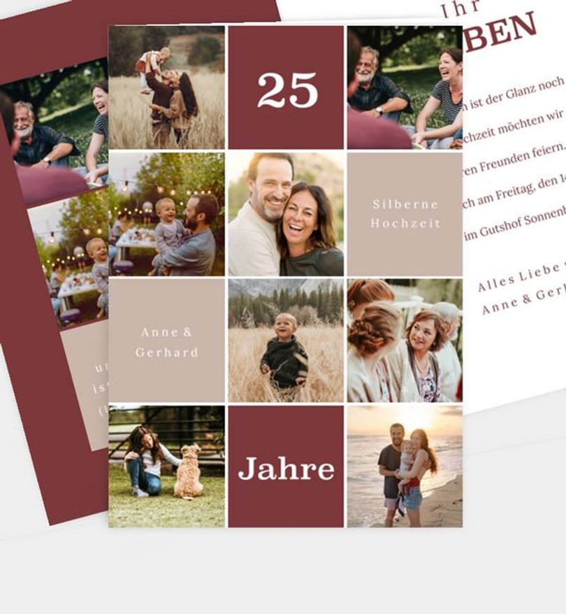 Einladungskarte Silberhochzeit Unser Jahr