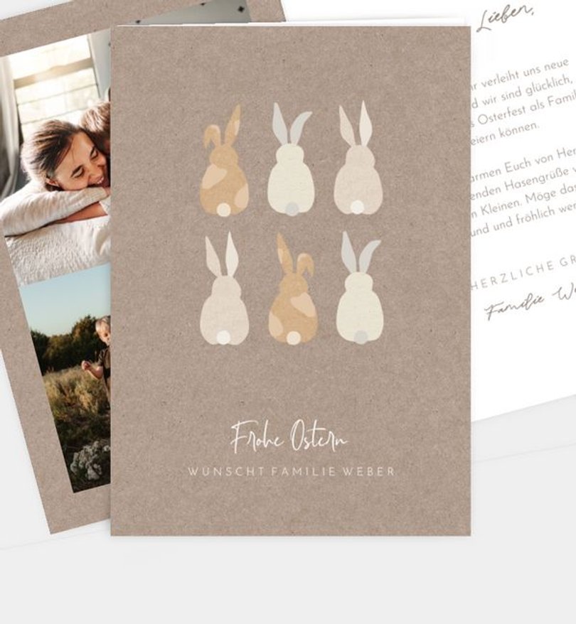Grußkarte Ostern Cottontail