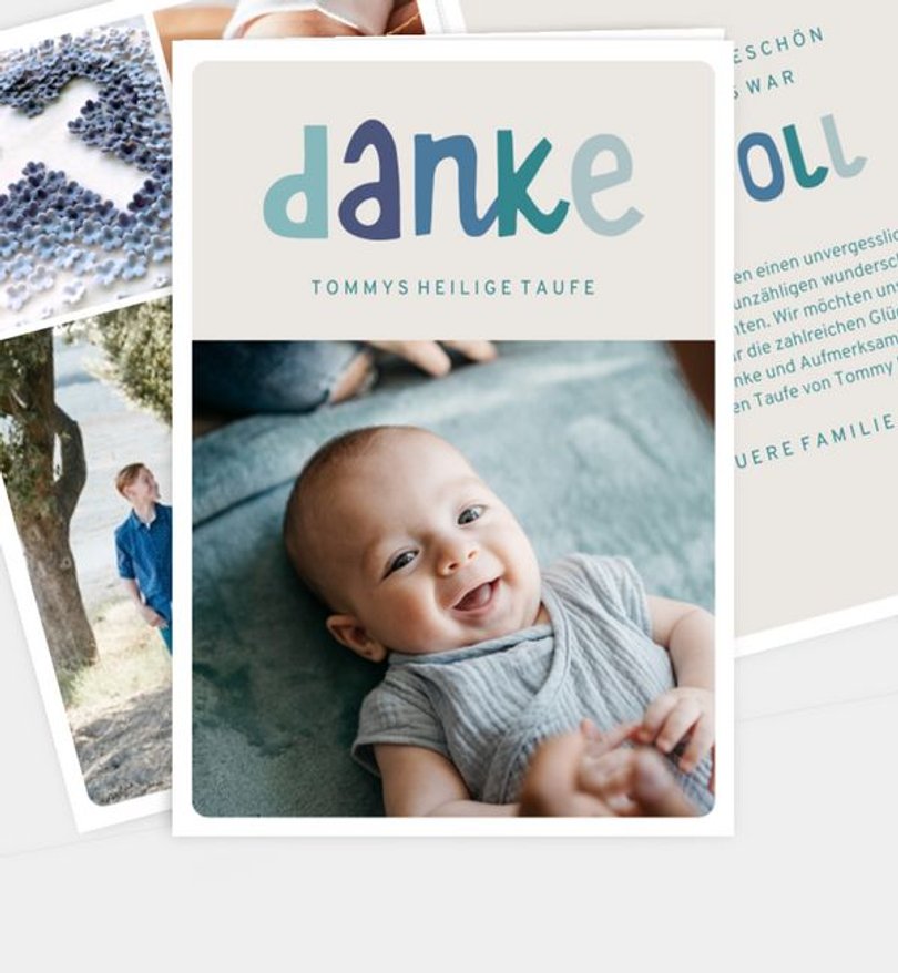 Dankeskarte Taufe Oh Happy Day