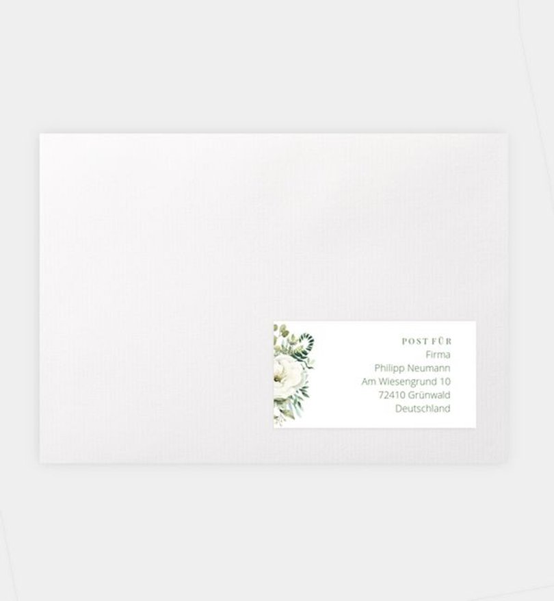 Empfängeraufkleber Goldene-Hochzeit Green Romance
