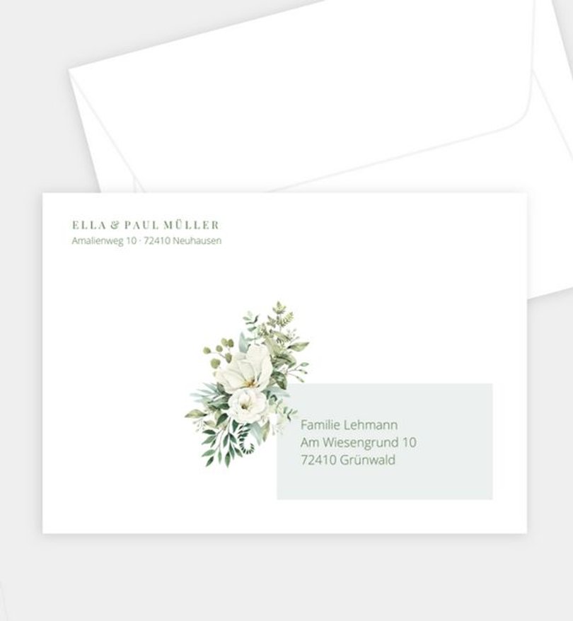 Briefumschlag Goldene-Hochzeit Green Romance