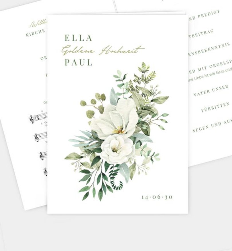 Kirchenheft Goldene Hochzeit Green Romance