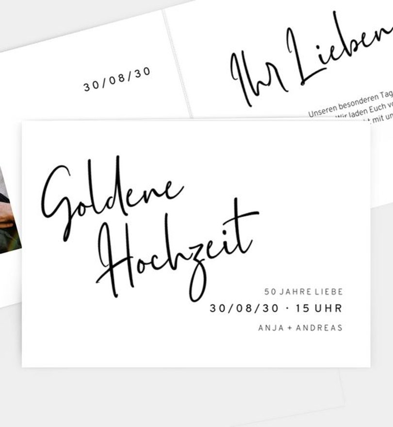 Einladungskarte Goldene-Hochzeit Only Us
