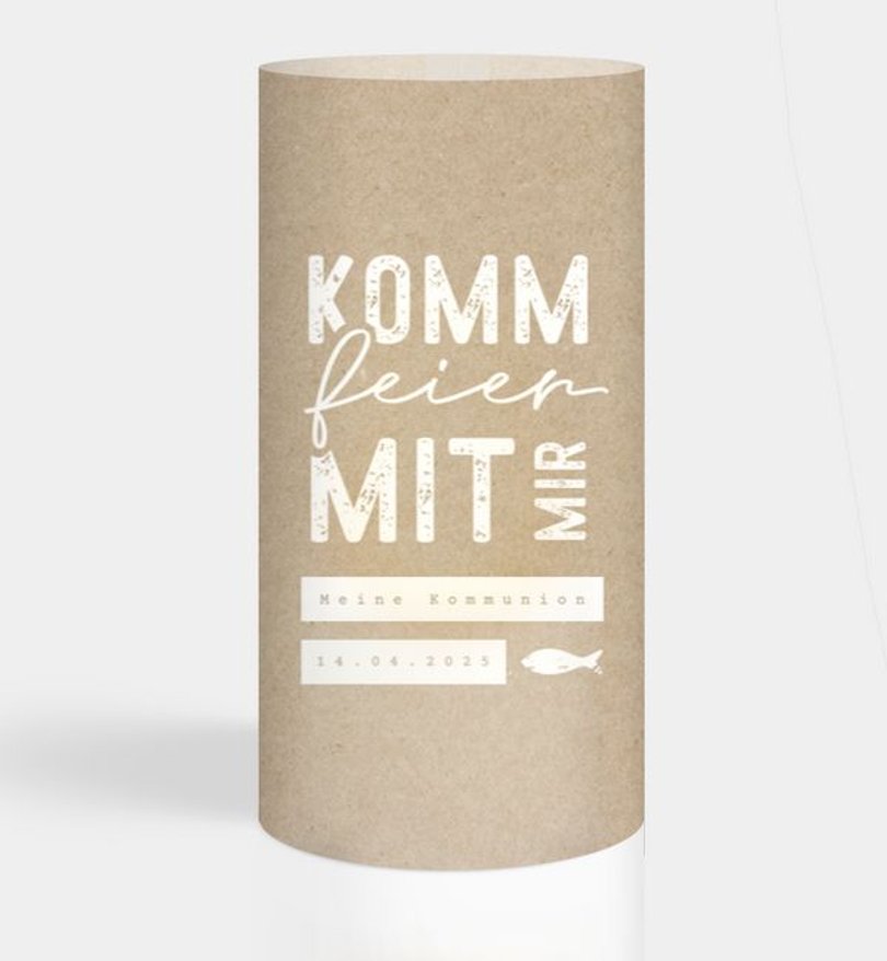 Windlichtkarte Kommunion My Day · Crafty