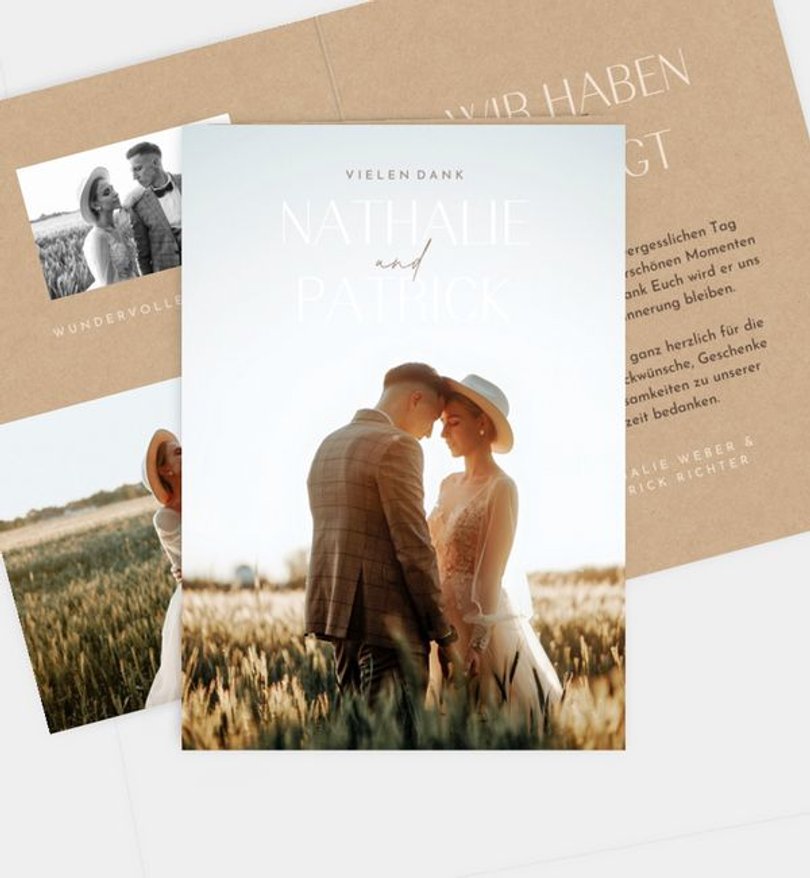 Dankeskarte Hochzeit Signatur